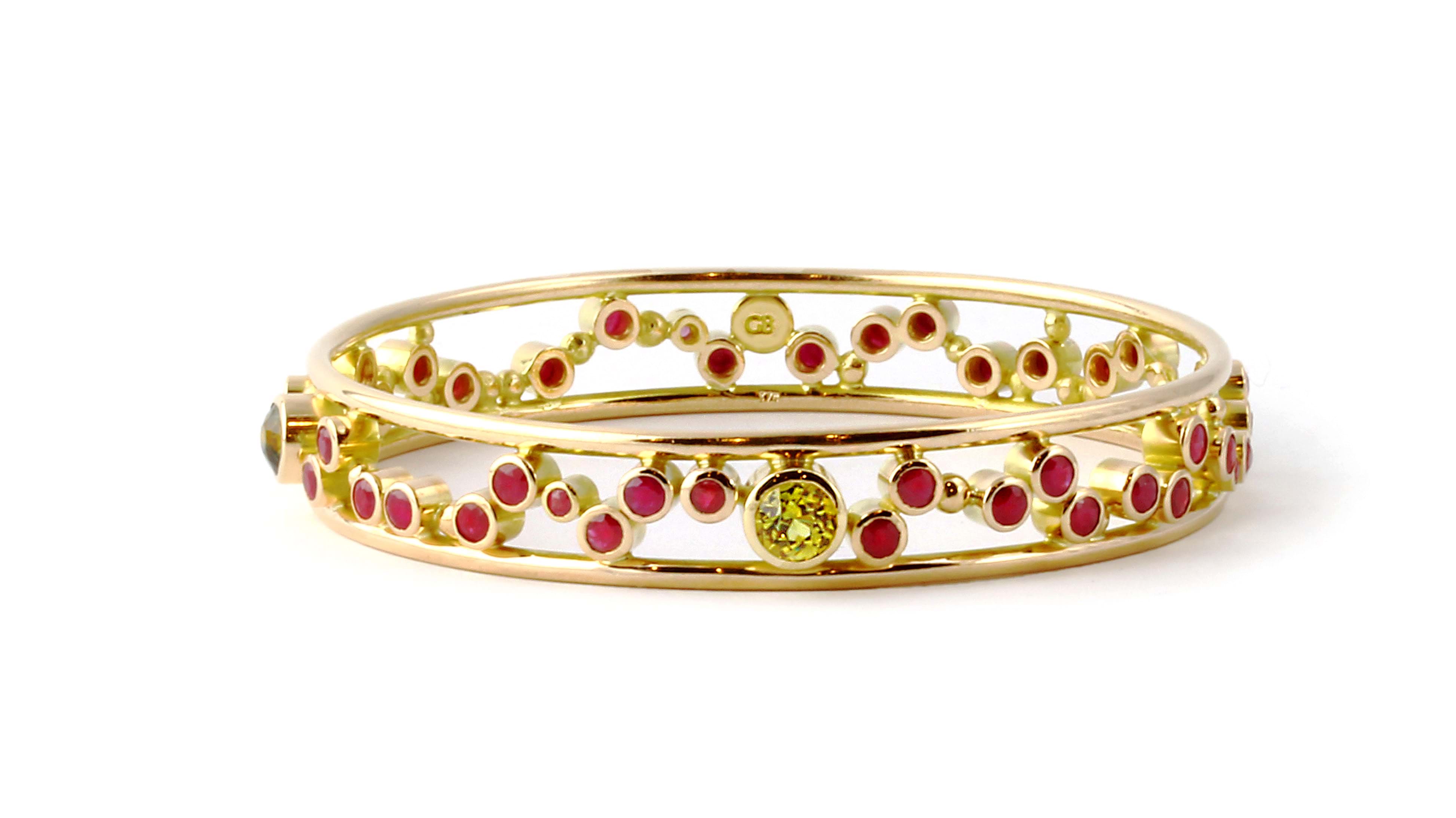 remodelled ruby & sapphire bangle