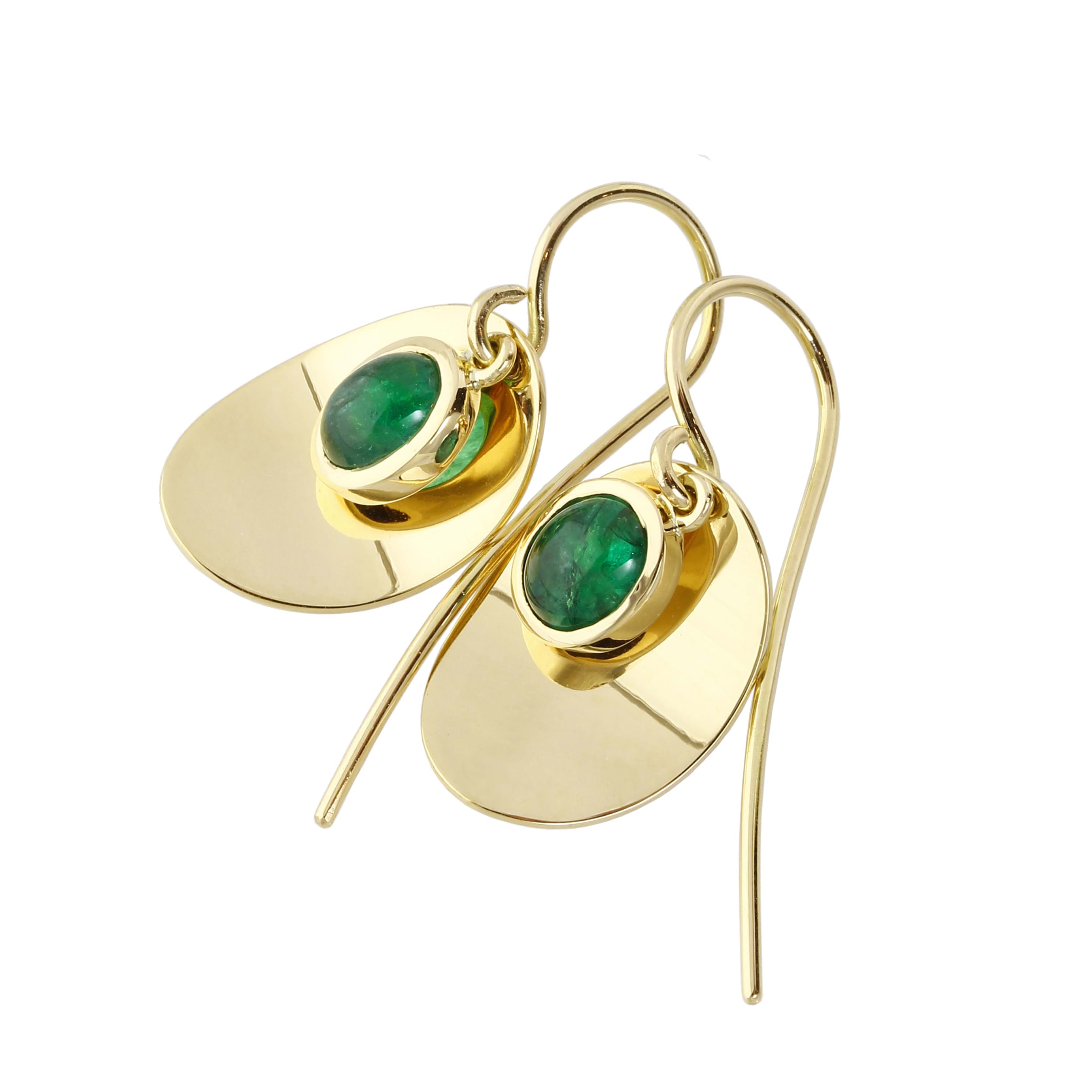 emerald hanging earrings