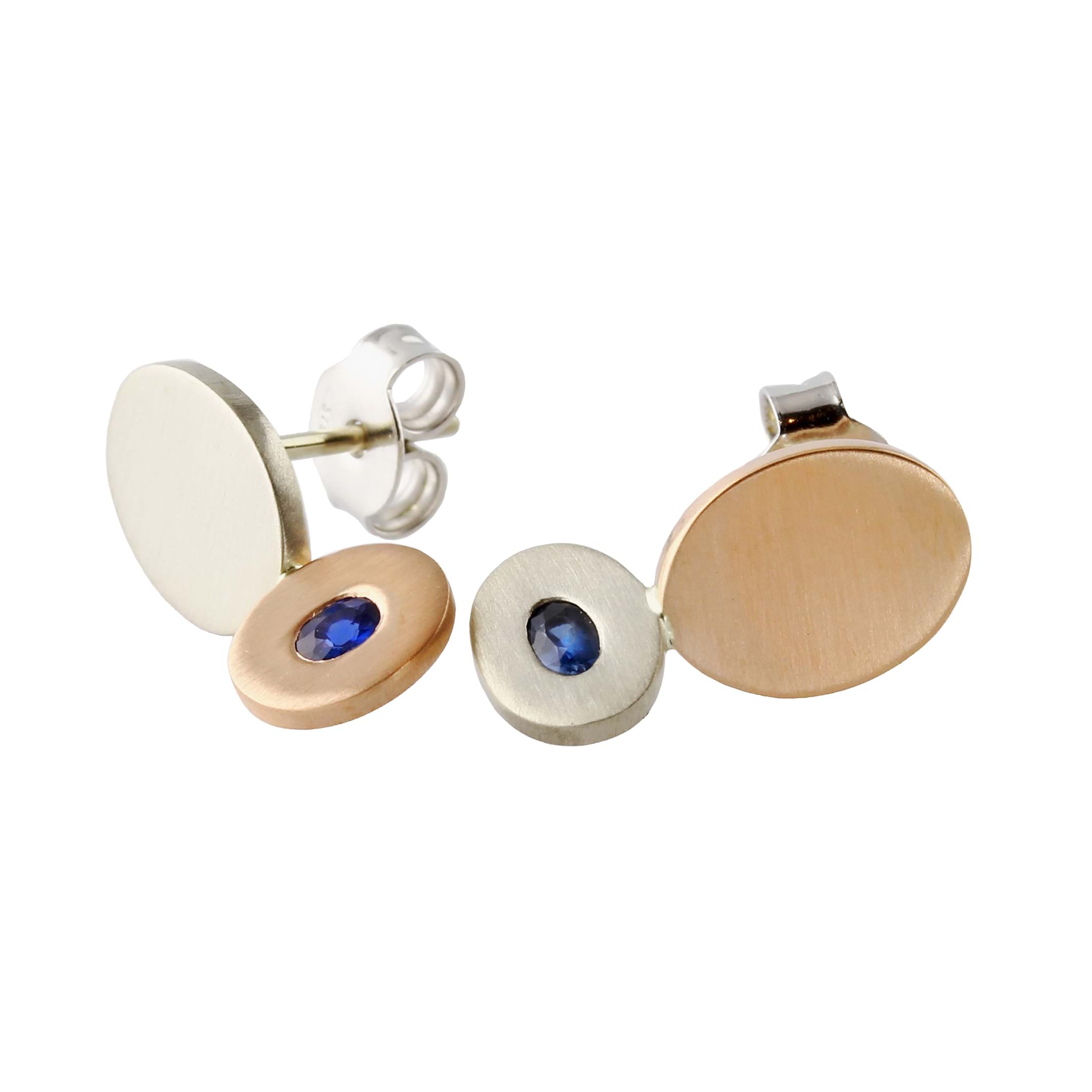 silver & white gold sapphire earrings