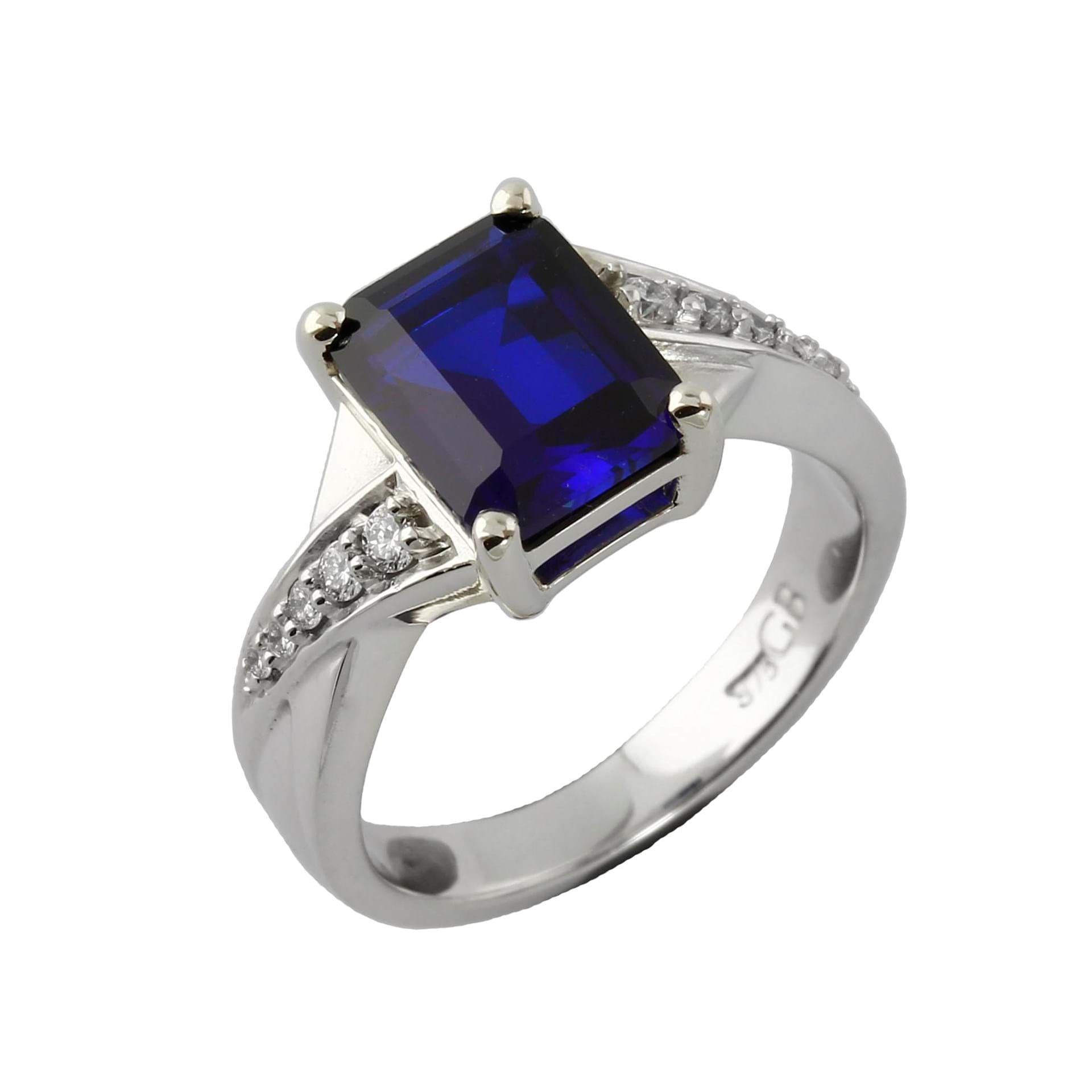 sapphire & diamond engagement ring