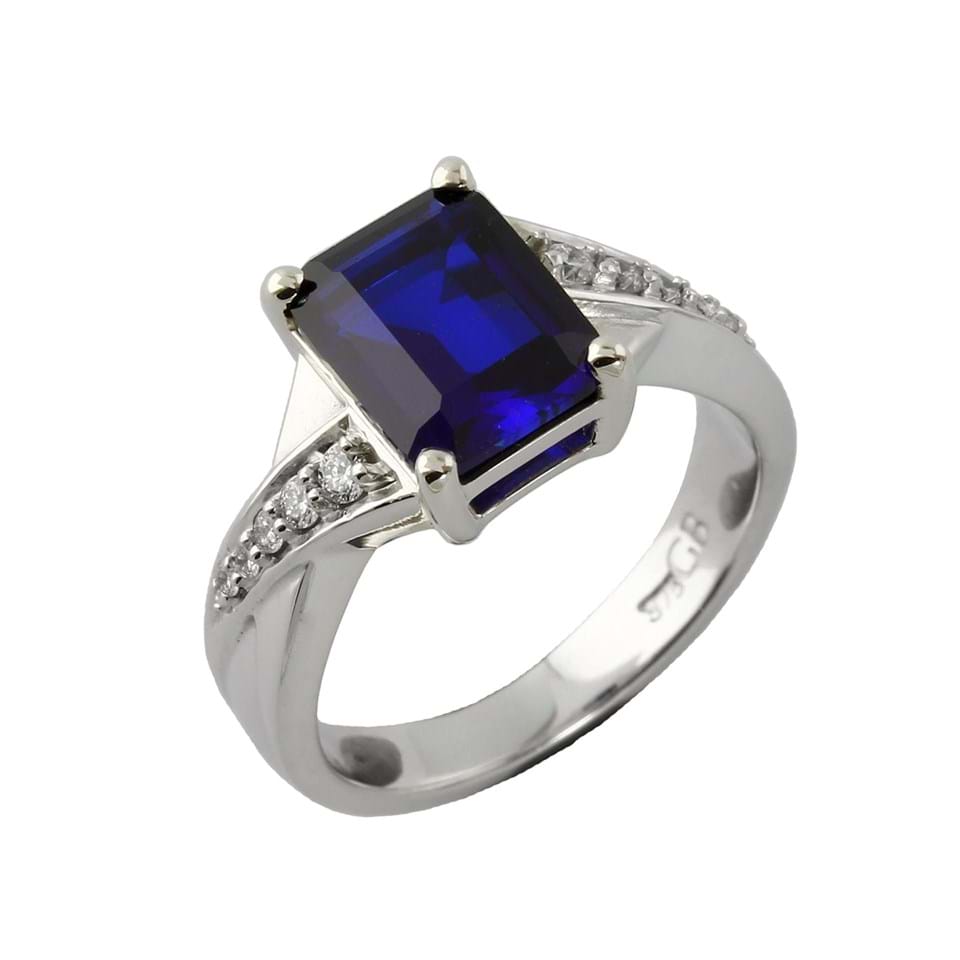 sapphire & diamond engagement ring