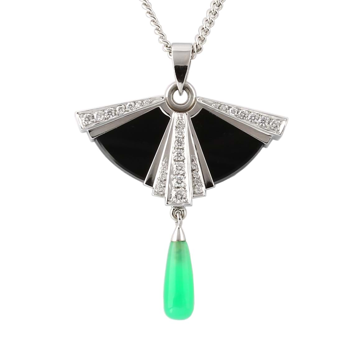art deco jewellery|onyx & diamond necklace