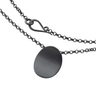 midnight sky necklace in oxidised silver