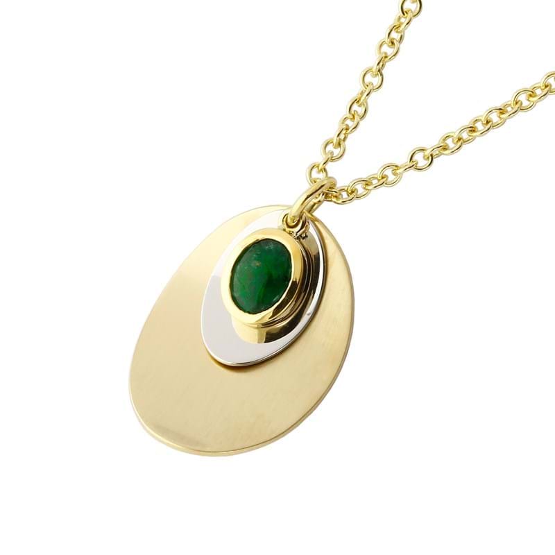 gold & platinum emerald necklace