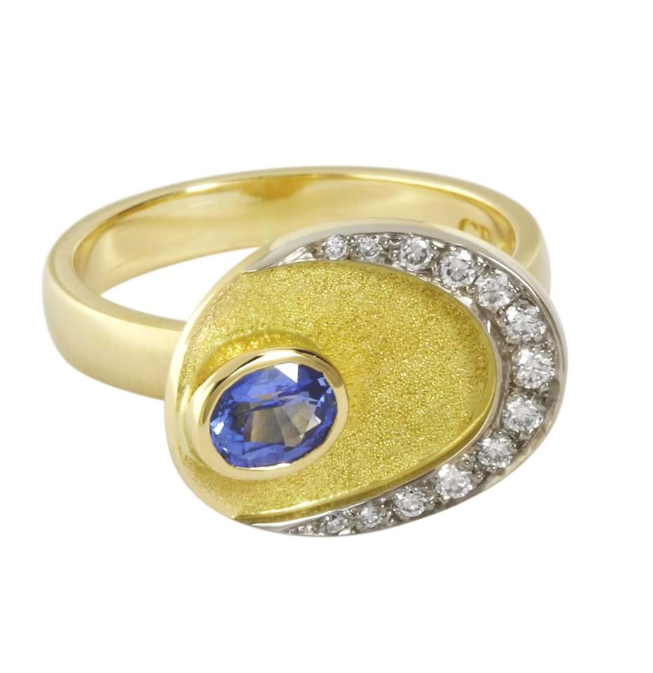 sapphire & diamond dress ring