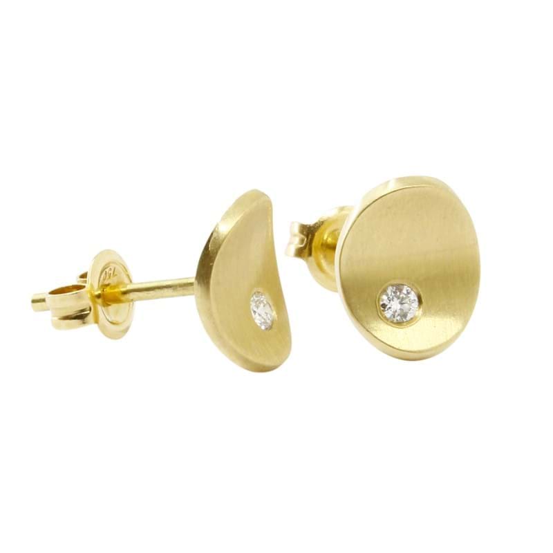 18ct gold orbits studs with diamonds