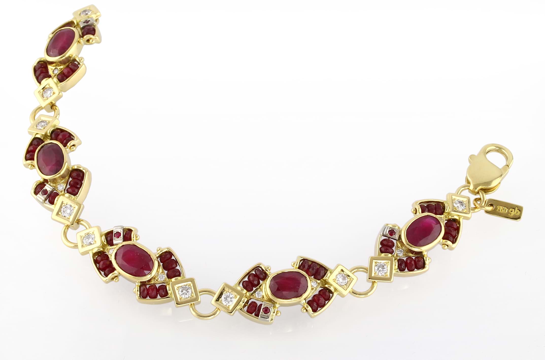 bespoke ruby & diamond bracelet