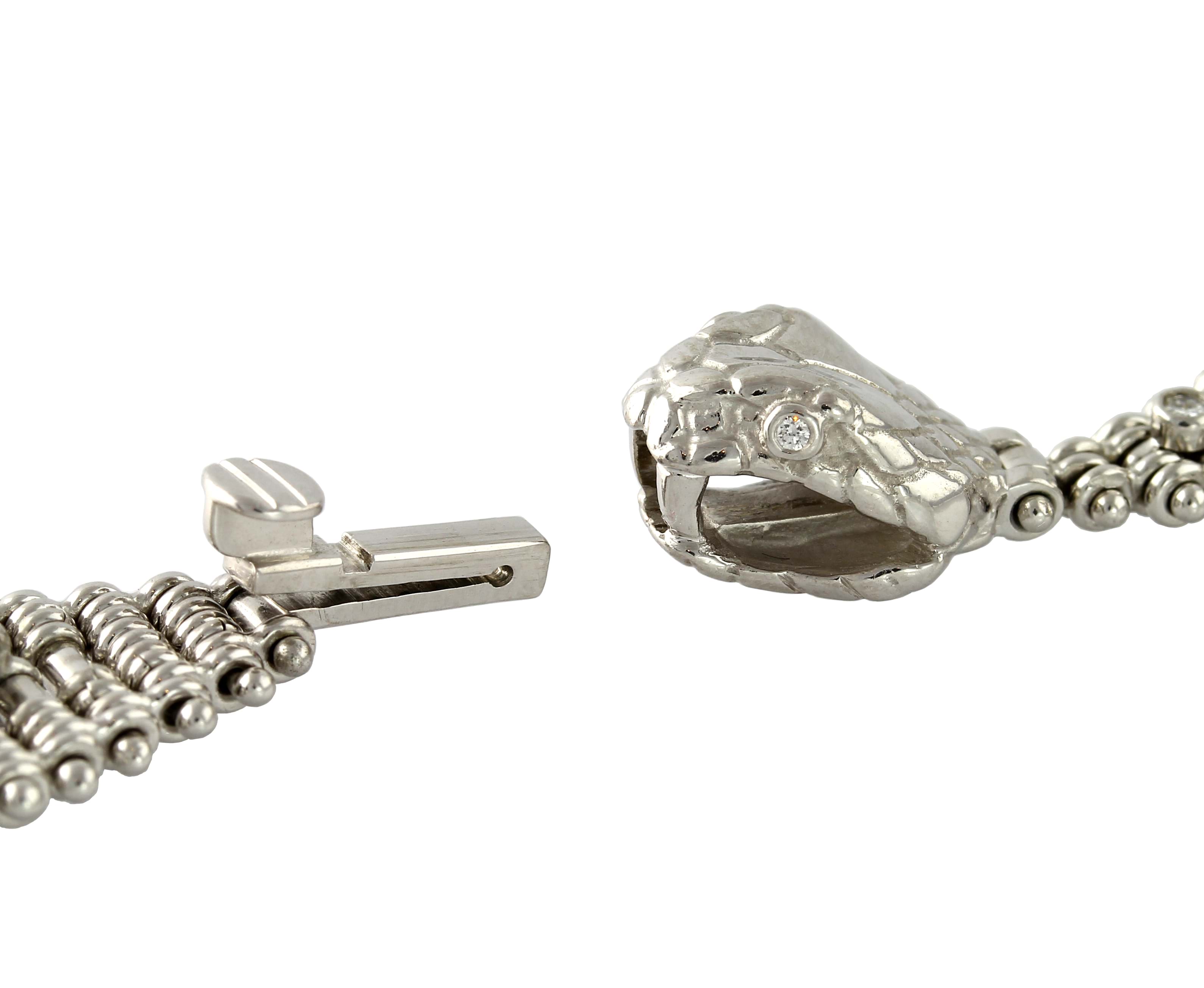 white gold snake head bracelet catch